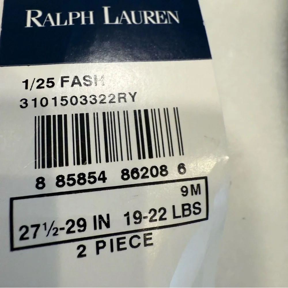Ralph Lauren Baby Girl Ruffle Dress Light Pink Size 9M, 2 Pcs NWT